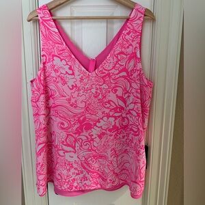 Lilly Pulitzer Pink and White Floral Blouse